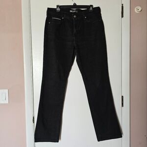 NWOT Levi's 505 straight leg tall black stretch accent pockets high-rise jeans
